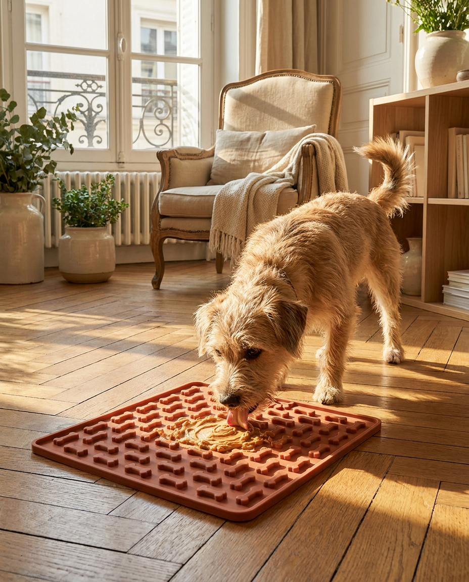 Tapis de léchage anti-stress pour chien et chat – Slow feeder