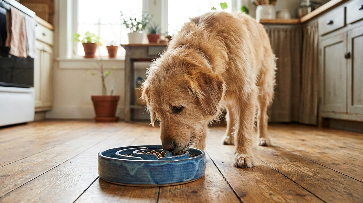 Chien qui mange trop vite : les risques et la solution de la gamelle anti-glouton