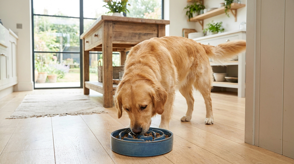 Chien qui mange trop vite : dangers et solutions pour le ralentir