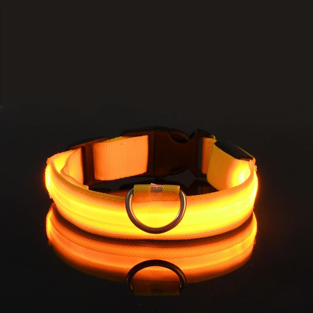 Collier LED lumineux pour chien et chat – Sécurité nocturne, 3 modes clignotants