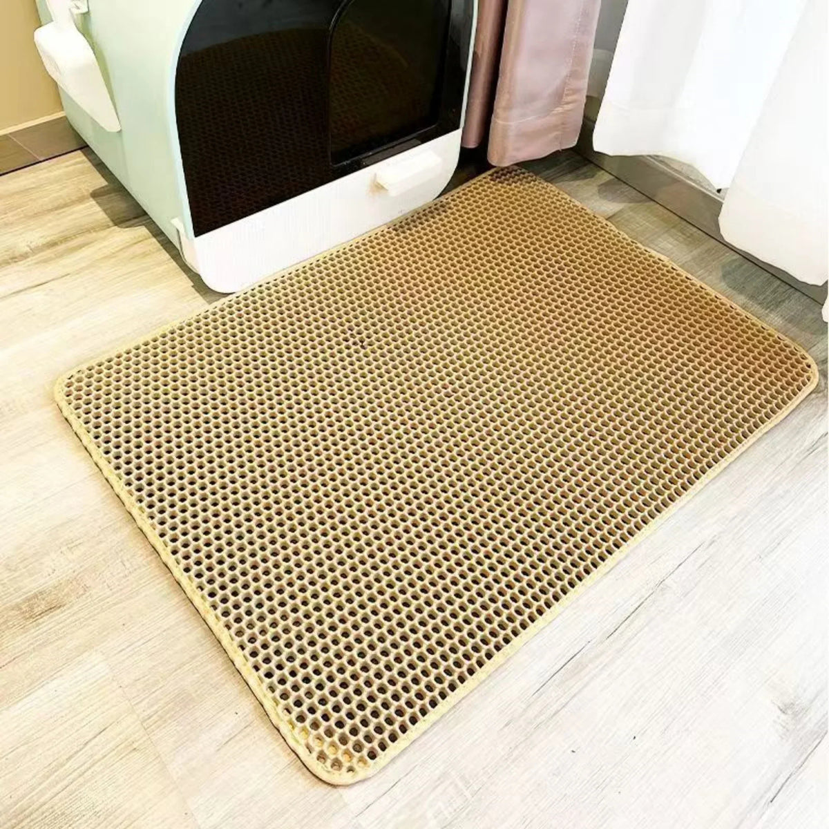 Tapis attrape-litière double couche pour chat – Anti-projection