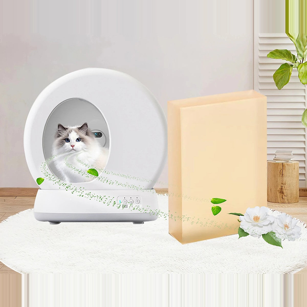 Désodorisant pour litière automatique de chat – Plaquette longue durée