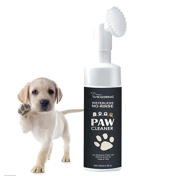 Mousse nettoyante pour pattes avec brosse en silicone et chiot – Douce Patte