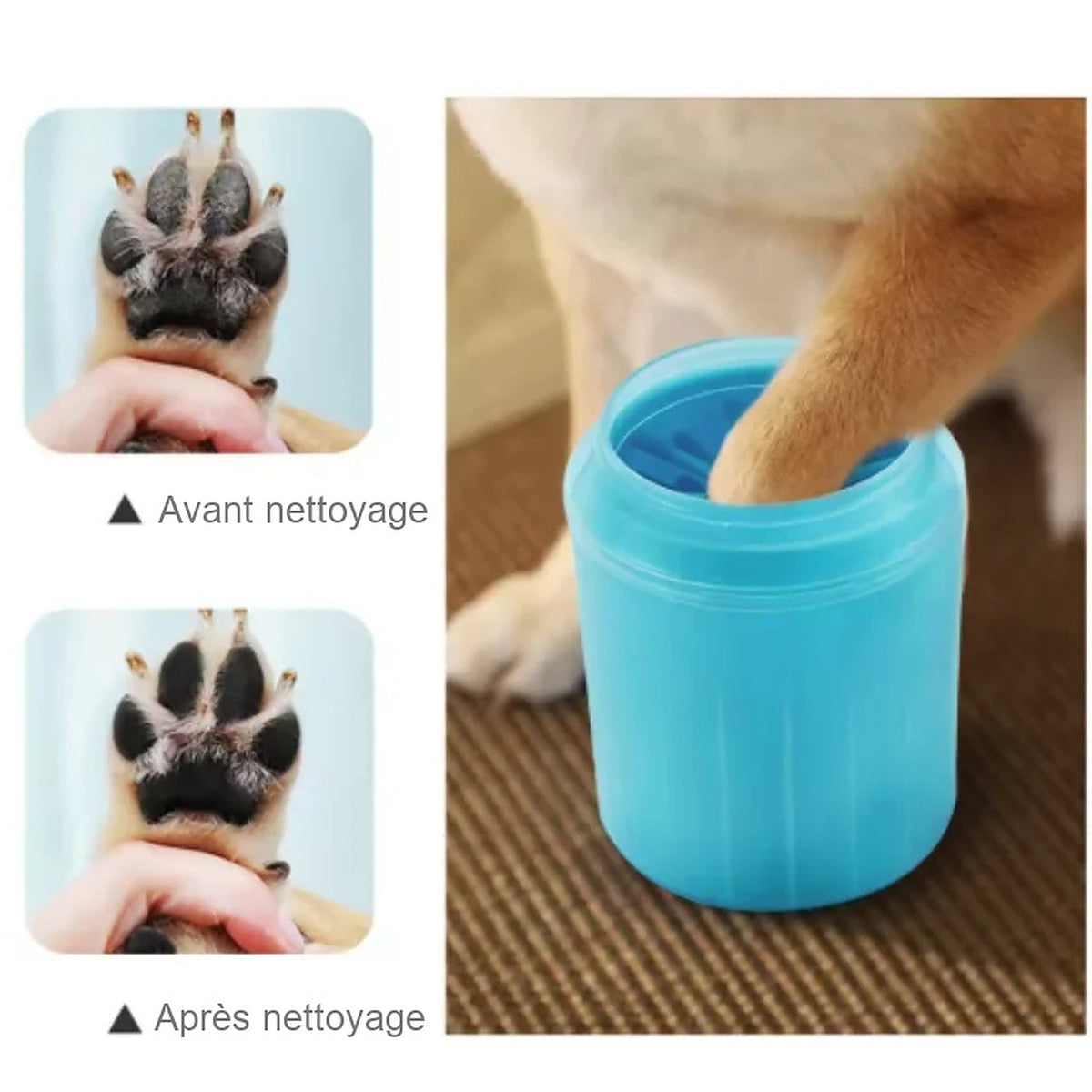 Nettoyeur de pattes en silicone pour chien et chat – Gobelet à picots souples, 3 tailles