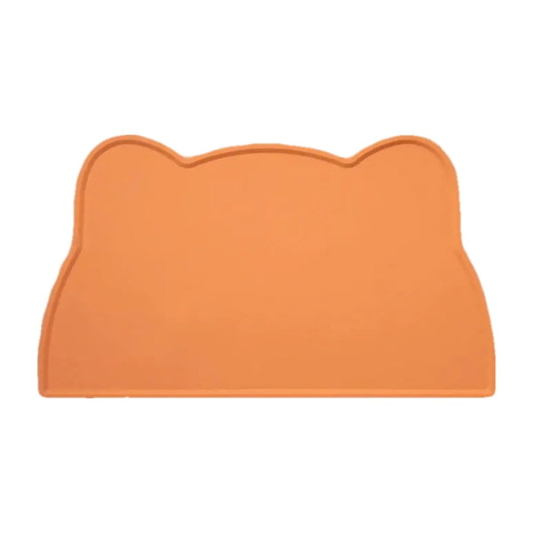 Tapis de gamelle en silicone terracotta, forme oreilles de chat