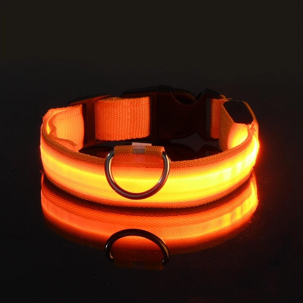 Collier LED lumineux pour chien et chat – Sécurité nocturne, 3 modes clignotants