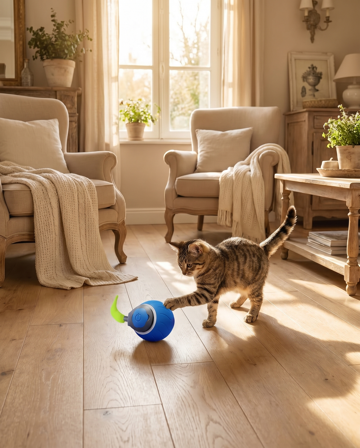 Jouet interactif électronique pour chat – Balle robotisée rechargeable