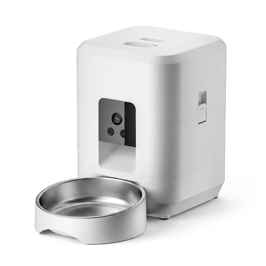 Mangeoire automatique connectée pour chat et chien – Caméra HD, WiFi & distributeur programmable 2 L