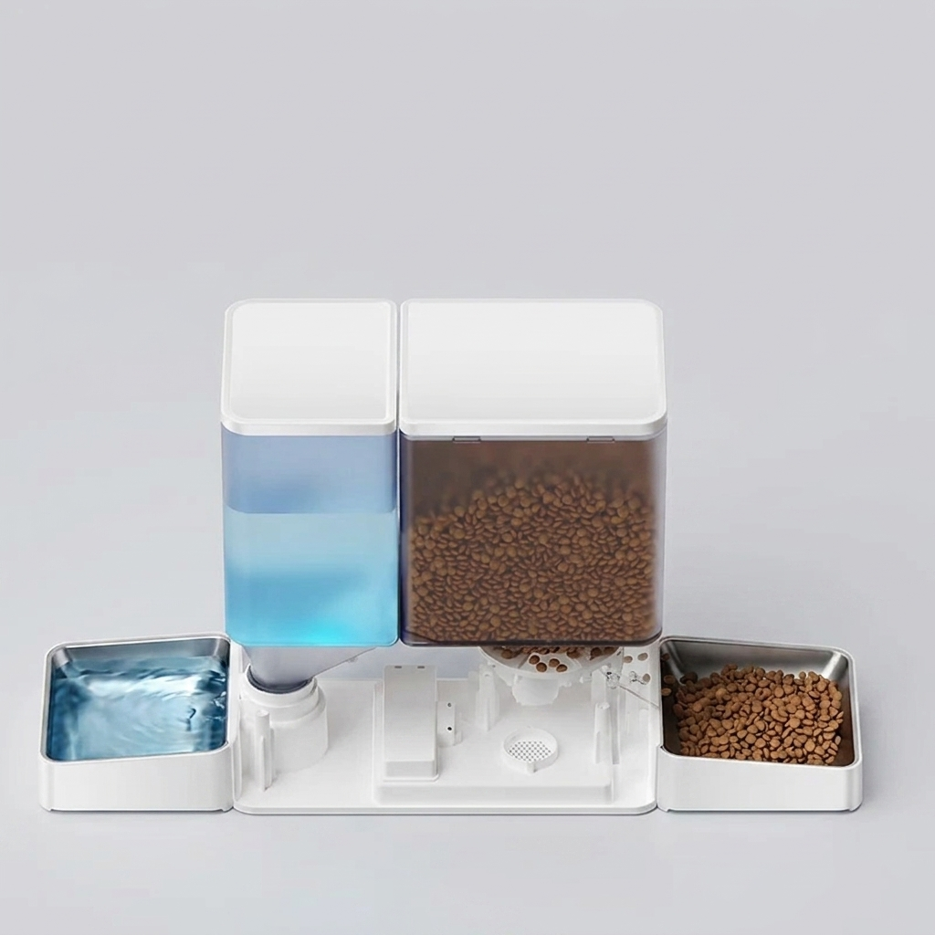 Distributeur automatique 2-en-1 connecté pour chat et chien – Croquettes + fontaine à eau WiFi, 8,5 L
